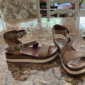 Free People platform leather boho sandals size 7